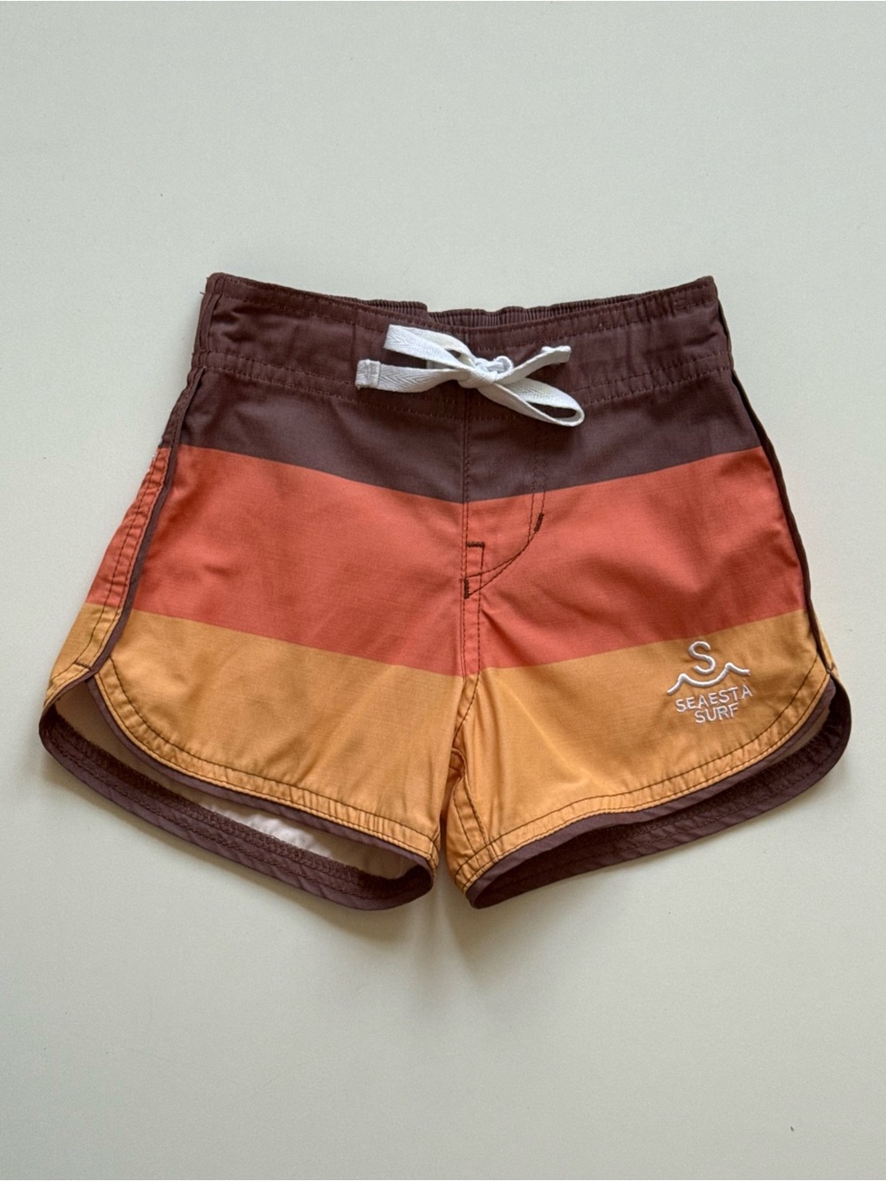 Seaesta Surf Boys Scallop Retro Flare Boardshorts, Triple Scoop - Size 3T